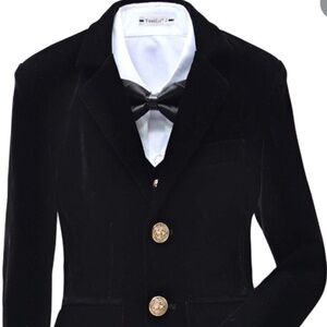 Suit For Kids Boy Formal Suit Velvet 5 Pieces Outfit Set Toddler Tuxedo Slim